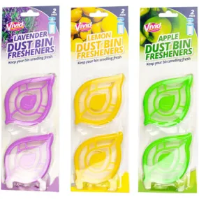Dust Bin Freshener 2 Pack Assorted Fragrances - Odour Eliminating Scented Sachets for Trash Bins